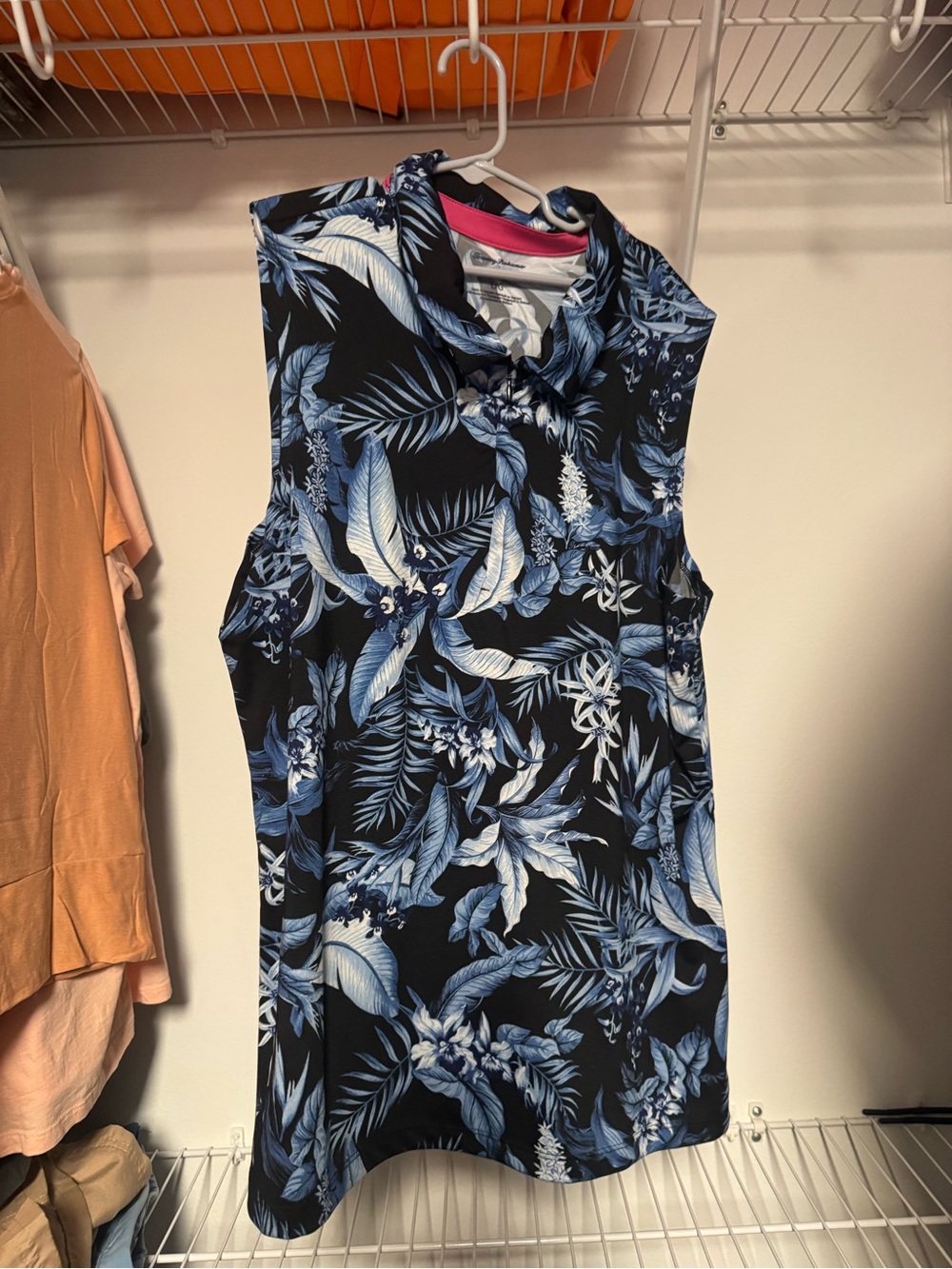 Tommy Bahama Active Tropical Print Top in Black, Blue and Pink